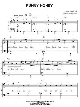 page one of Funny Honey (Easy Piano)