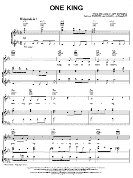 page one of One King (Piano, Vocal & Guitar Chords (Right-Hand Melody))