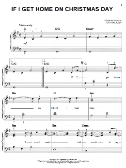 page one of If I Get Home On Christmas Day (Easy Piano)