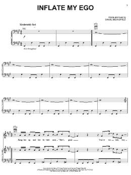 page one of Inflate My Ego (Piano, Vocal & Guitar Chords (Right-Hand Melody))