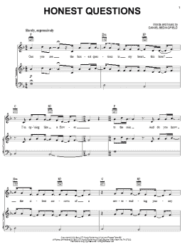 page one of Honest Questions (Piano, Vocal & Guitar Chords (Right-Hand Melody))