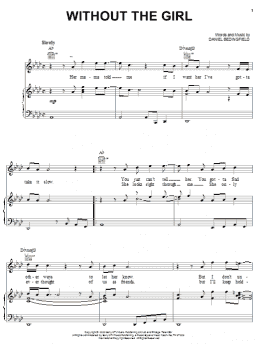 page one of Without The Girl (Piano, Vocal & Guitar Chords (Right-Hand Melody))