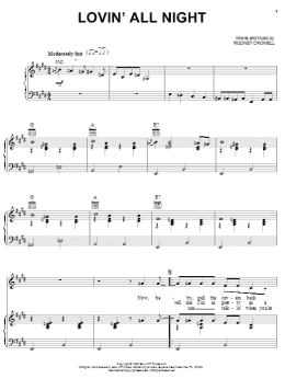 page one of Lovin' All Night (Piano, Vocal & Guitar Chords (Right-Hand Melody))