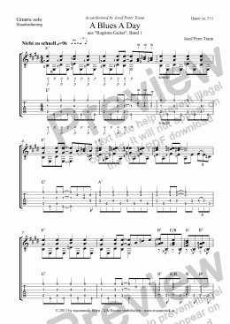 page one of A Blues A Day (GS plus TAB)