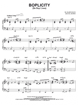 page one of Boplicity (Be Bop Lives) (Piano Solo)