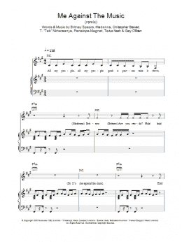 page one of Me Against The Music (remix) (Piano, Vocal & Guitar Chords)