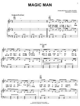 page one of Magic Man (Piano, Vocal & Guitar Chords (Right-Hand Melody))