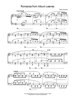 page one of Romanze from Album Leaves (Piano Solo)