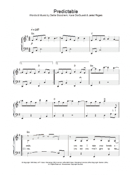 page one of Predictable (Piano Solo)