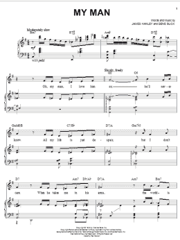 page one of My Man (Piano, Vocal & Guitar Chords (Right-Hand Melody))