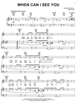 page one of When Can I See You (Piano, Vocal & Guitar Chords (Right-Hand Melody))