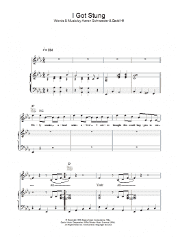 page one of I Got Stung (Piano, Vocal & Guitar Chords)