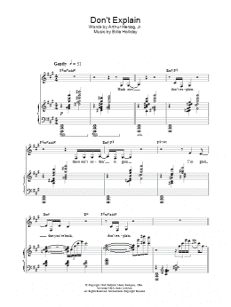 page one of Don't Explain (Piano, Vocal & Guitar Chords)