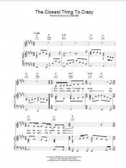 page one of The Closest Thing To Crazy (Piano, Vocal & Guitar Chords)