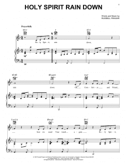 page one of Holy Spirit Rain Down (Piano, Vocal & Guitar Chords (Right-Hand Melody))