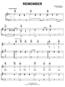 page one of Remember (Piano, Vocal & Guitar Chords (Right-Hand Melody))