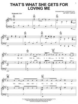 page one of That's What She Gets For Loving Me (Piano, Vocal & Guitar Chords (Right-Hand Melody))