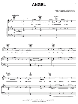 page one of Angel (Piano, Vocal & Guitar Chords (Right-Hand Melody))