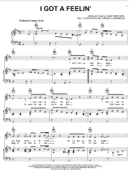 page one of I Got A Feelin' (Piano, Vocal & Guitar Chords (Right-Hand Melody))