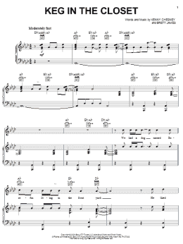 page one of Keg In The Closet (Piano, Vocal & Guitar Chords (Right-Hand Melody))