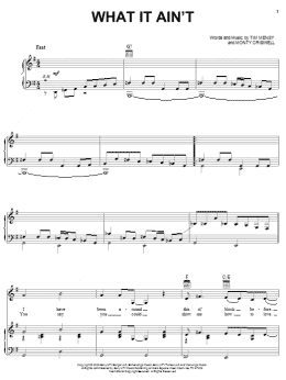 page one of What It Ain't (Piano, Vocal & Guitar Chords (Right-Hand Melody))