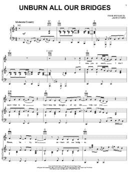 page one of Unburn All Our Bridges (Piano, Vocal & Guitar Chords (Right-Hand Melody))
