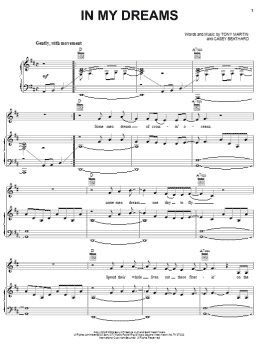 page one of In My Dreams (Piano, Vocal & Guitar Chords (Right-Hand Melody))