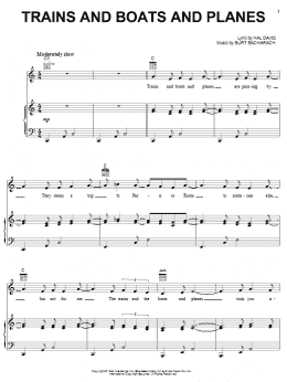 page one of Trains And Boats And Planes (Piano, Vocal & Guitar Chords (Right-Hand Melody))
