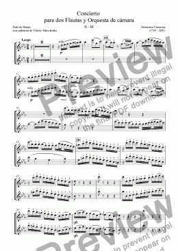 page one of Concierto  para dos Flautas y Orquesta de c�mara (2-3 mov.)