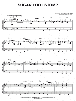 page one of Sugar Foot Stomp (Piano Solo)