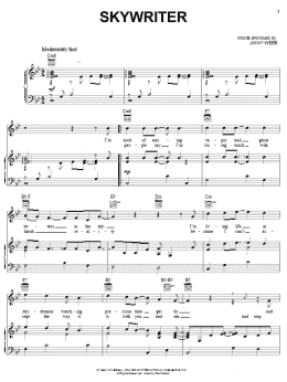 page one of Skywriter (Piano, Vocal & Guitar Chords (Right-Hand Melody))