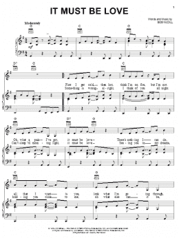 page one of It Must Be Love (Piano, Vocal & Guitar Chords (Right-Hand Melody))