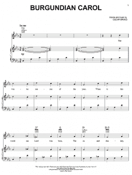 page one of Burgundian Carol (Piano, Vocal & Guitar Chords (Right-Hand Melody))