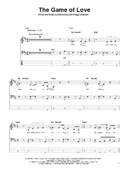 page one of The Game Of Love (Bass Guitar Tab)