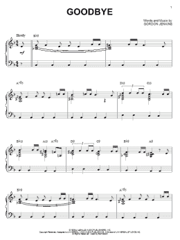 page one of Goodbye (Piano Solo)