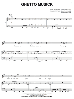 page one of Ghetto Musick (Piano, Vocal & Guitar Chords (Right-Hand Melody))