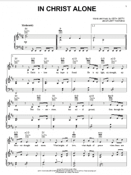 page one of In Christ Alone (Piano, Vocal & Guitar Chords (Right-Hand Melody))