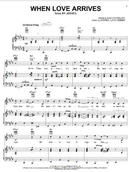 page one of When Love Arrives (Piano, Vocal & Guitar Chords (Right-Hand Melody))