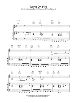 page one of World On Fire (Piano, Vocal & Guitar Chords)