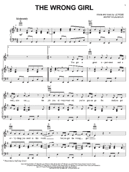 page one of The Wrong Girl (Piano, Vocal & Guitar Chords (Right-Hand Melody))