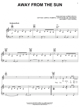 page one of Away From The Sun (Piano, Vocal & Guitar Chords (Right-Hand Melody))