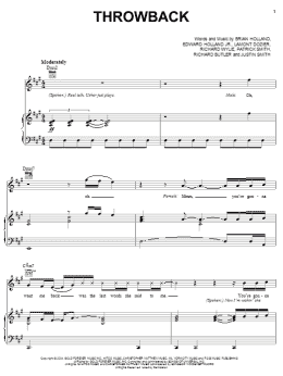 page one of Throwback (Piano, Vocal & Guitar Chords (Right-Hand Melody))