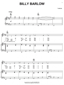 page one of Billy Barlow (Piano, Vocal & Guitar Chords (Right-Hand Melody))