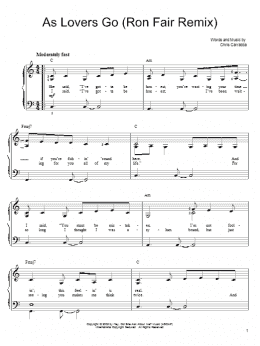 page one of As Lovers Go (Easy Piano)
