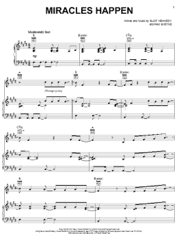 page one of Miracles Happen (Piano, Vocal & Guitar Chords (Right-Hand Melody))