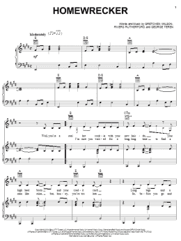 page one of Homewrecker (Piano, Vocal & Guitar Chords (Right-Hand Melody))