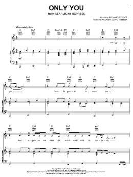 page one of Only You (from Starlight Express) (Piano, Vocal & Guitar Chords (Right-Hand Melody))