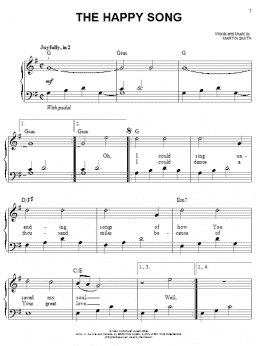 page one of The Happy Song (Easy Piano)