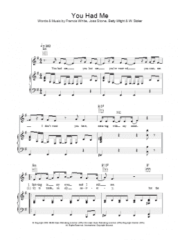 page one of You Had Me (Piano, Vocal & Guitar Chords)