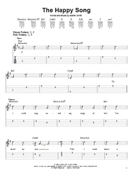 page one of The Happy Song (Easy Guitar Tab)